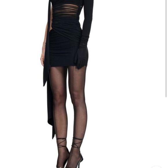 NWT Mugler x H and M collab woman’s knot detail one shoulder dress - Picture 4 of 11